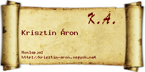 Krisztin Áron névjegykártya
